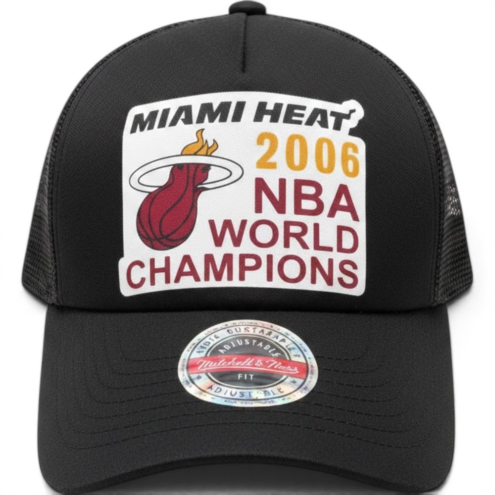 VTG Mitchell & Ness Miami Heat 2006 NBA Finals Champions Snapback Hat HWC Patch